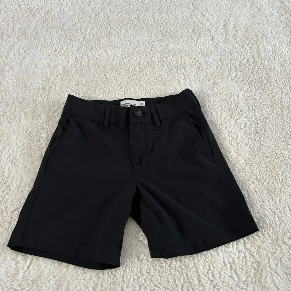 Abercrombie Kids Boys 3 Set Bundle Shirt, 2 Bottoms 7/8 Performance Set Blk/Grey